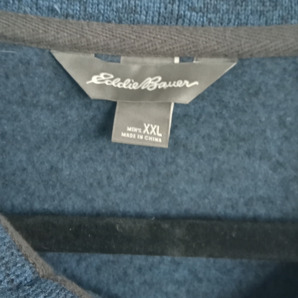 Eddie Bauer Men's 100% Polyester Quarter Snap Up Pullover Sweater 2XL Thick - Picture 3 of 5